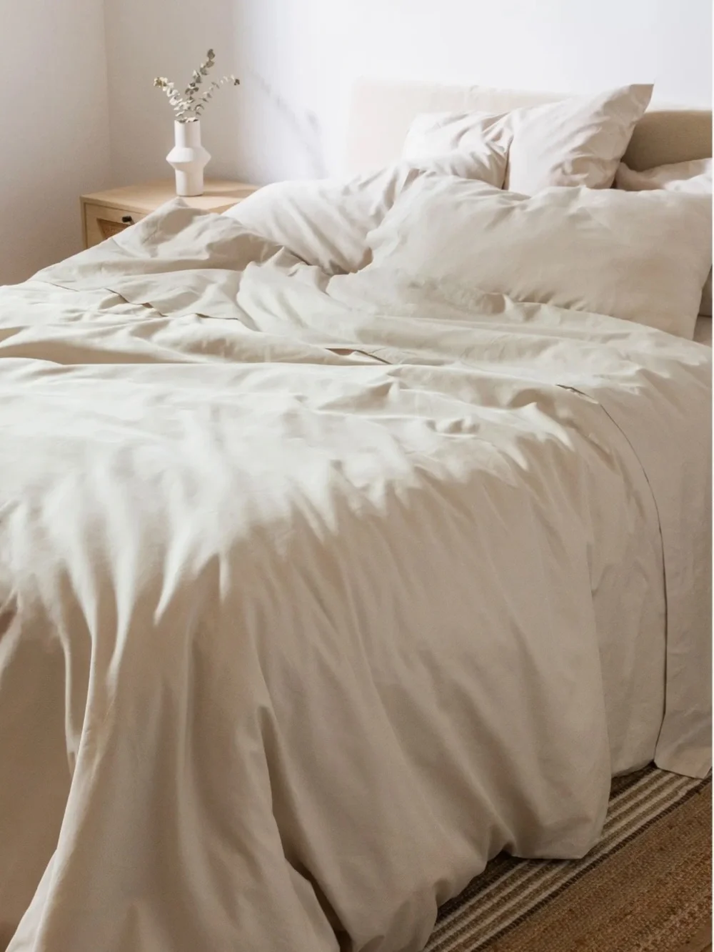 Sijo CrispCool Organic Cotton Percale Duvet Cover, Fog, NEW no tag